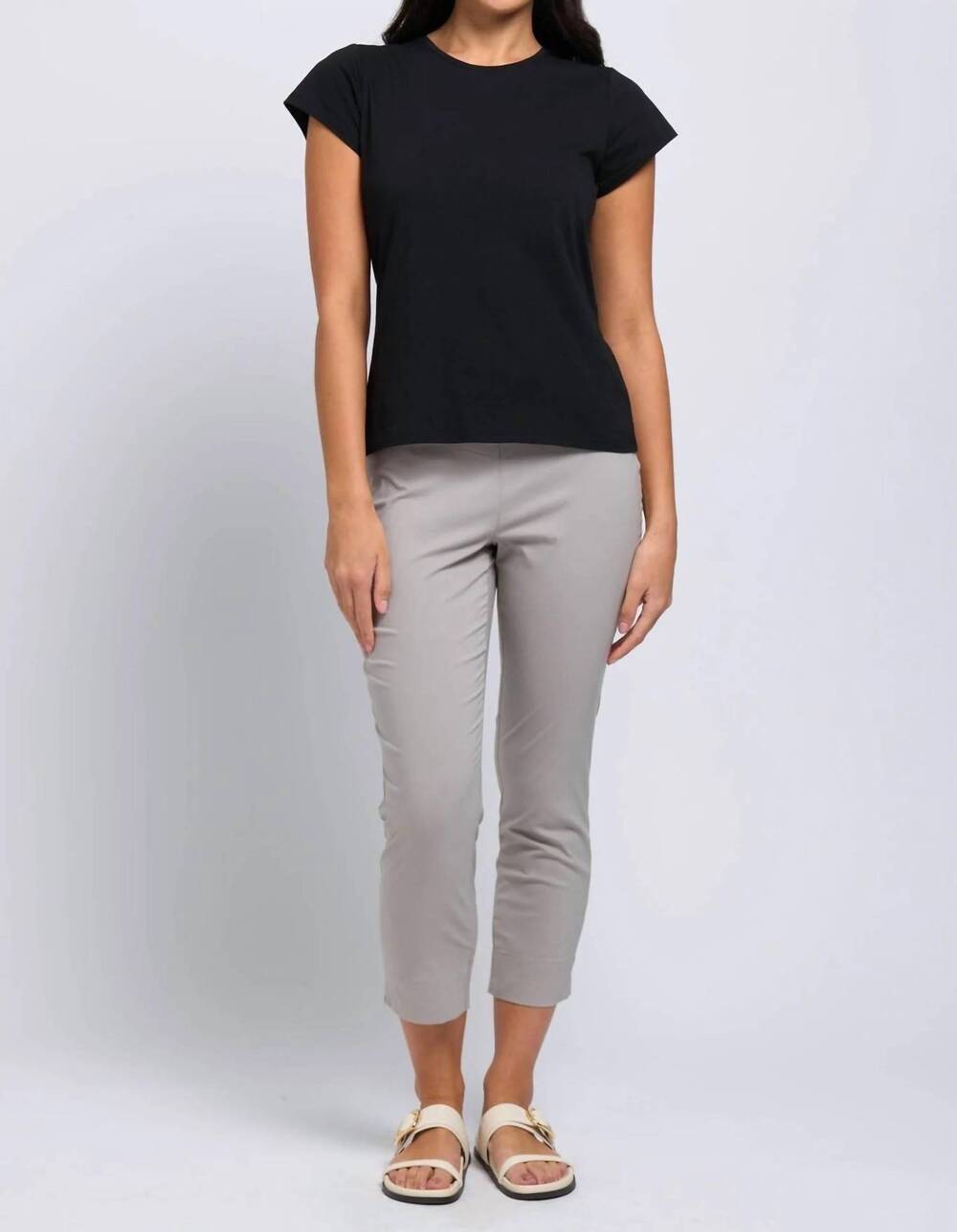 NEW FOIL fuss free capri pant in khaki